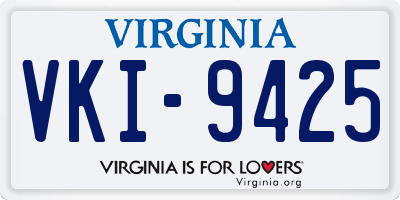 VA license plate VKI9425