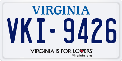 VA license plate VKI9426