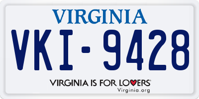 VA license plate VKI9428