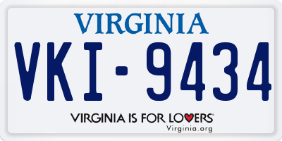 VA license plate VKI9434