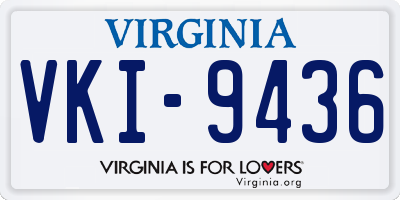 VA license plate VKI9436
