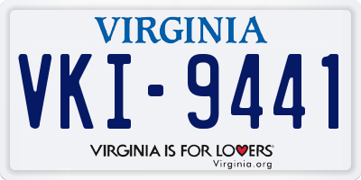 VA license plate VKI9441