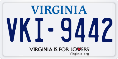 VA license plate VKI9442
