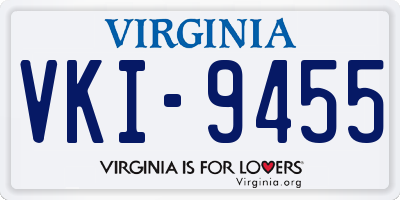 VA license plate VKI9455