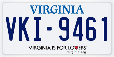 VA license plate VKI9461