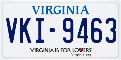 VA license plate VKI9463