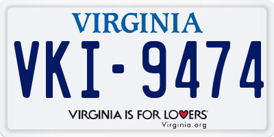 VA license plate VKI9474
