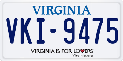 VA license plate VKI9475