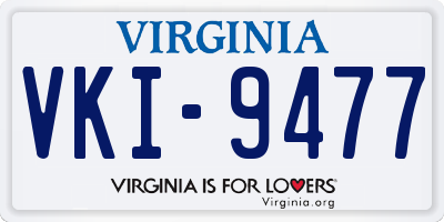 VA license plate VKI9477