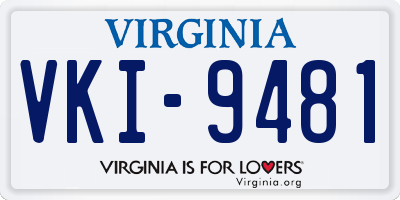VA license plate VKI9481