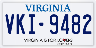 VA license plate VKI9482