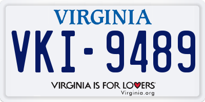 VA license plate VKI9489