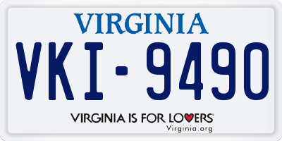 VA license plate VKI9490