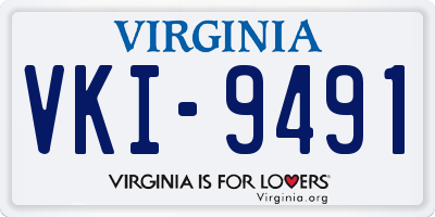 VA license plate VKI9491