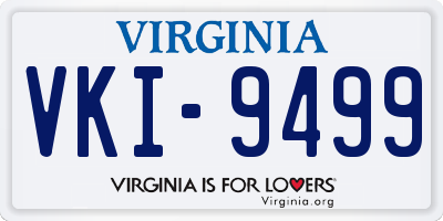 VA license plate VKI9499