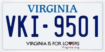 VA license plate VKI9501