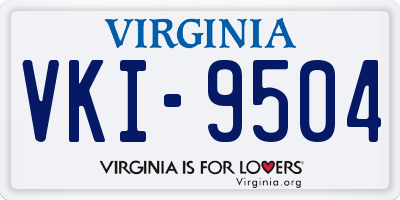 VA license plate VKI9504