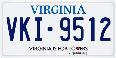 VA license plate VKI9512
