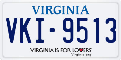 VA license plate VKI9513