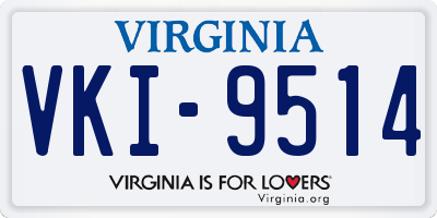 VA license plate VKI9514