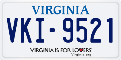VA license plate VKI9521