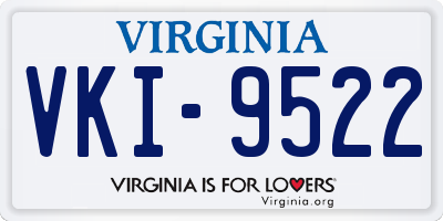 VA license plate VKI9522