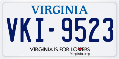 VA license plate VKI9523