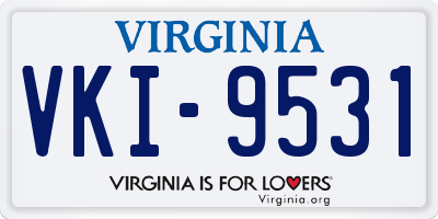 VA license plate VKI9531