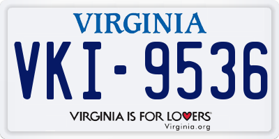 VA license plate VKI9536