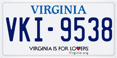 VA license plate VKI9538