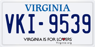 VA license plate VKI9539