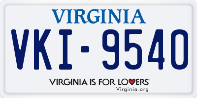 VA license plate VKI9540
