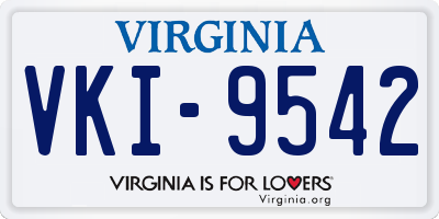 VA license plate VKI9542