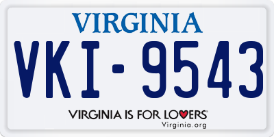 VA license plate VKI9543