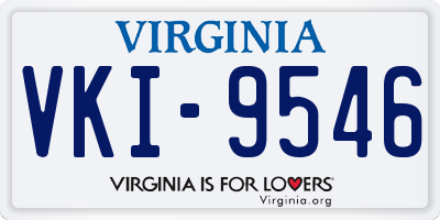 VA license plate VKI9546