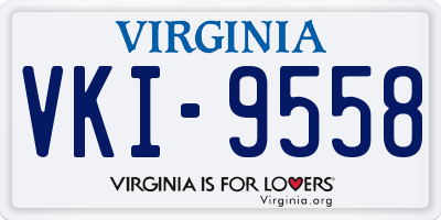 VA license plate VKI9558
