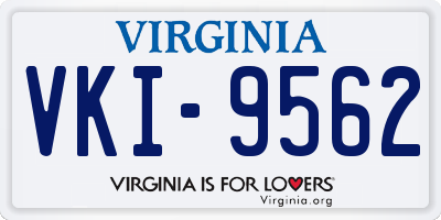 VA license plate VKI9562