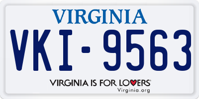 VA license plate VKI9563