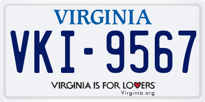 VA license plate VKI9567
