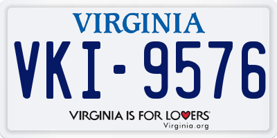 VA license plate VKI9576