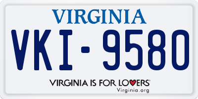 VA license plate VKI9580