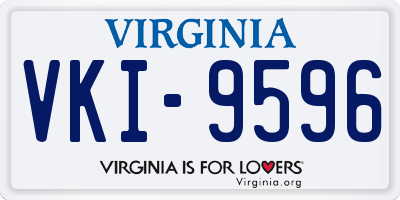 VA license plate VKI9596
