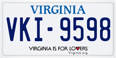 VA license plate VKI9598
