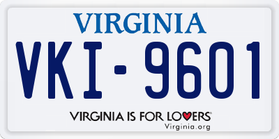 VA license plate VKI9601