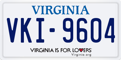 VA license plate VKI9604