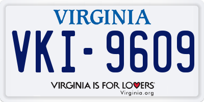 VA license plate VKI9609
