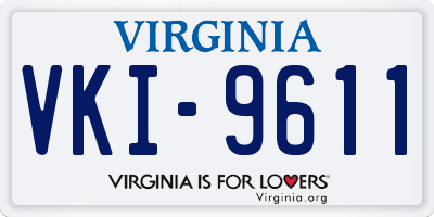 VA license plate VKI9611