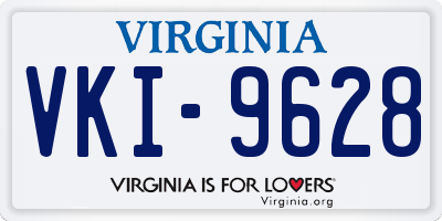 VA license plate VKI9628