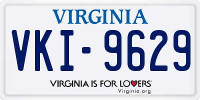 VA license plate VKI9629