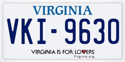 VA license plate VKI9630
